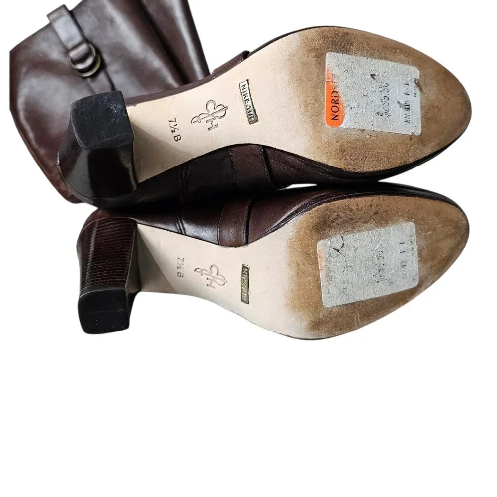 Cole Haan Courtney Air Tall Platform Leather Heel Riding Brown Knee Boot - Picture 11 of 15